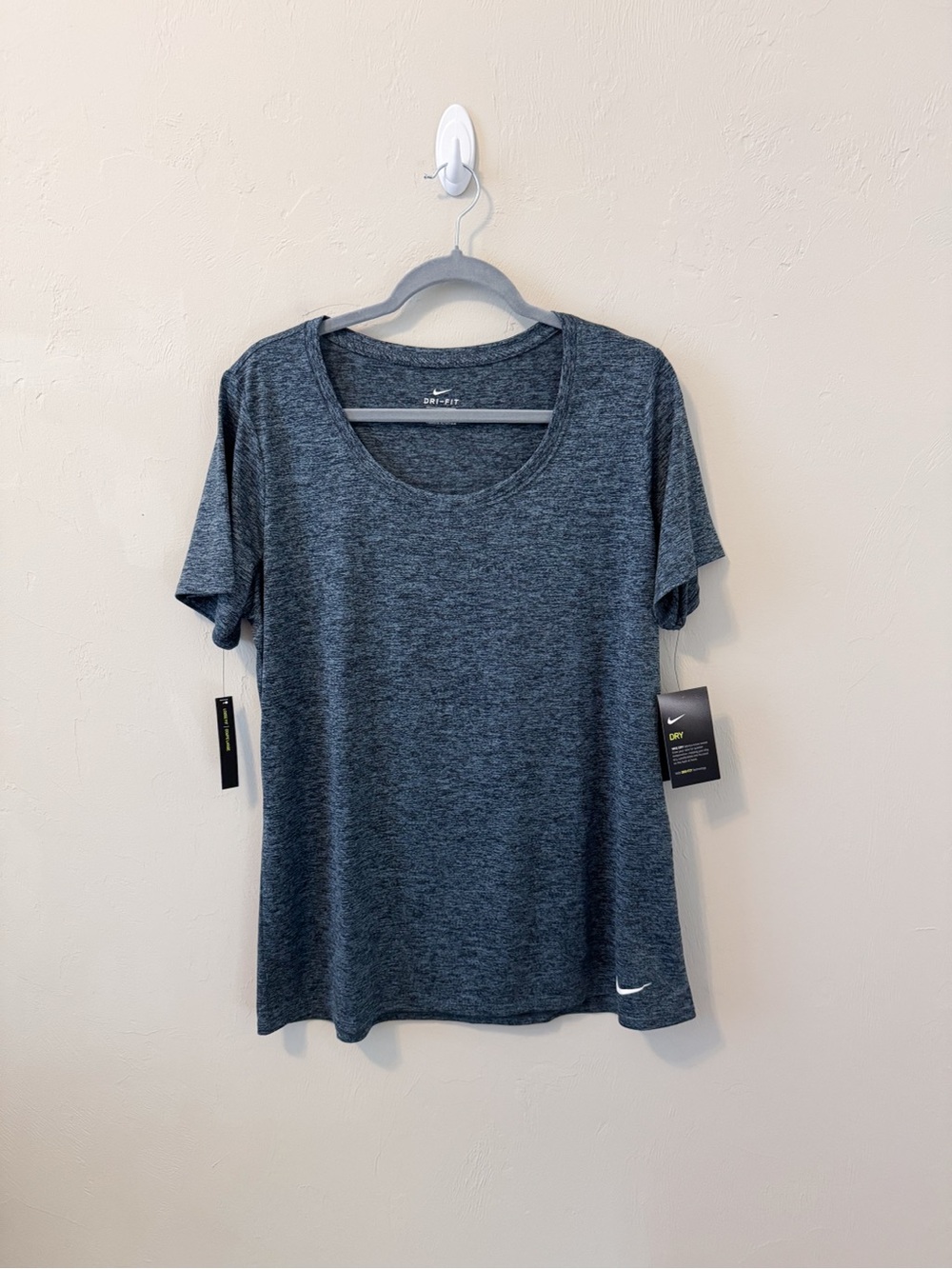 Nike Women’s Dri-FIT Heathered Crew Neck T-Shirt - Blue